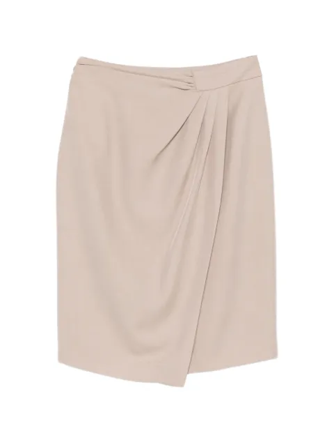 SIMONA CORSELLINI draped wrap-style mini skirt Neutrals P26CPGO00301