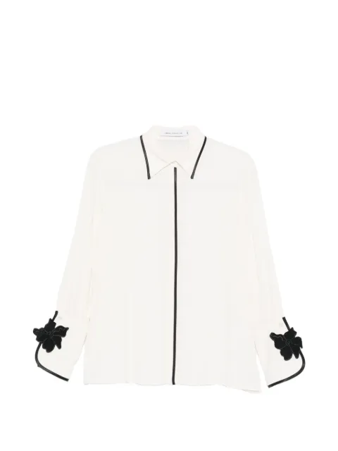 SIMONA CORSELLINI floral-appliqué blouse Neutrals P26CPCA01301