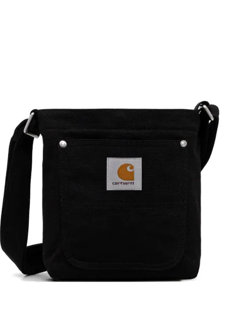 Carhartt WIP Canvas logo-patch messenger bag Black I035991
