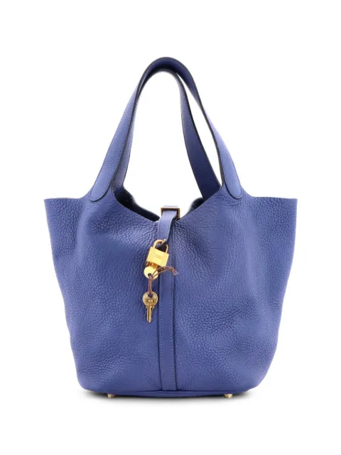 Hermès Pre-Owned Picotin Lock Bag Clemence MM bucket bag Blue FOEAURS2SFQ6EKQO