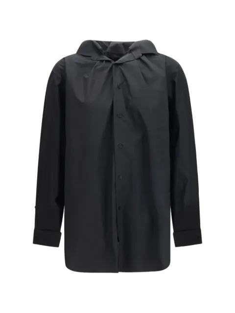 ALAINPAUL elasticated-collar long-sleeved shirt Black S5WSH03