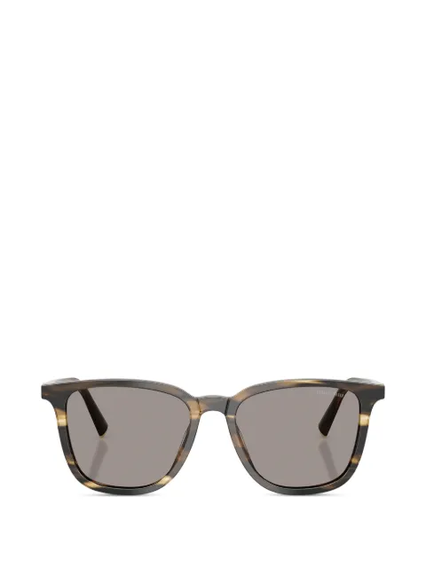 Miu Miu Eyewear striped rectangle-frame sunglasses Brown MUB03S