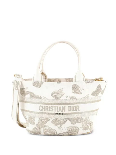 Christian Dior Pre-Owned Panier Chapeau Bag Embroidered Canvas tote bag White DDPA6VRKL01453GB
