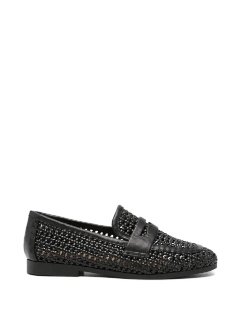 SERGIO MORETTI FIRENZE woven penny loafers Black 604426122BLK