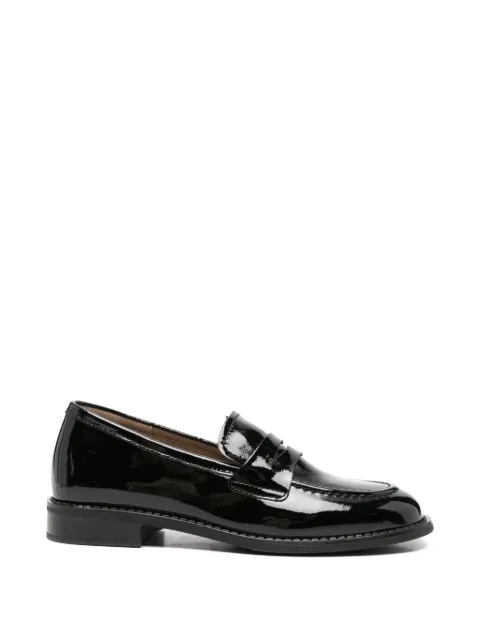SERGIO MORETTI FIRENZE patent-leather penny loafers Black 604426110