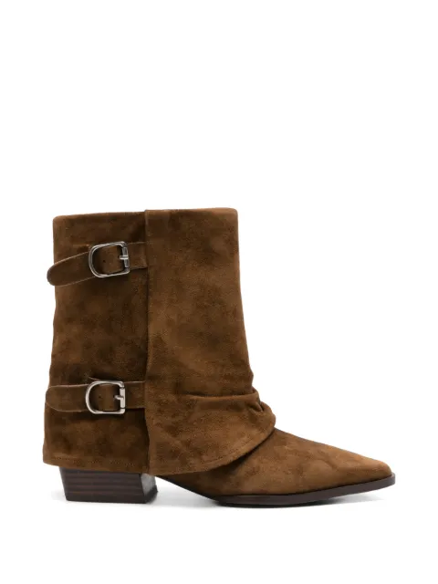 SERGIO MORETTI FIRENZE buckle-strap slouchy ankle boots Brown 658526125BRW