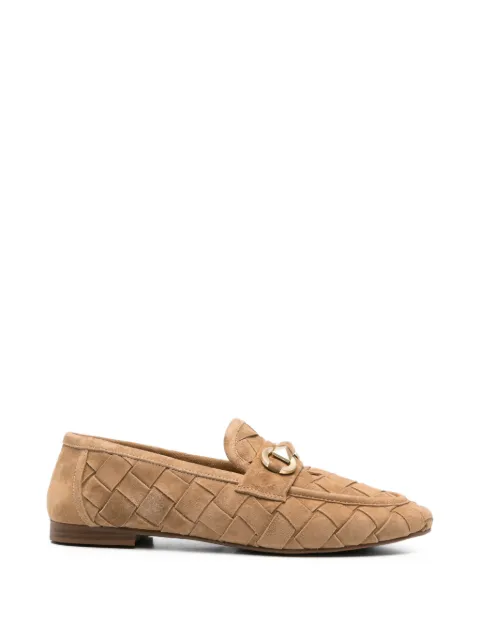 SERGIO MORETTI FIRENZE woven suede loafers Neutrals 604426112BEI