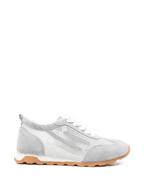 SERGIO MORETTI FIRENZE mesh-panelled suede sneakers Grey 604526115