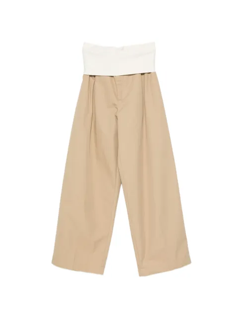 DARKPARK Wendy fold-over pleated trousers Neutrals WTR73FAC058501