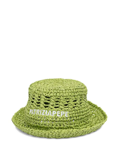 Patrizia Pepe logo-embroidered bucket hat Green 2F0143V014