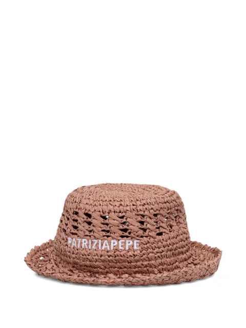 Patrizia Pepe logo-embroidered bucket hat Brown 2F0143V014