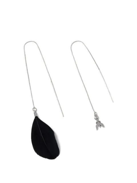 Patrizia Pepe fly-motif feather-pendant earrings Silver 2J2638M094