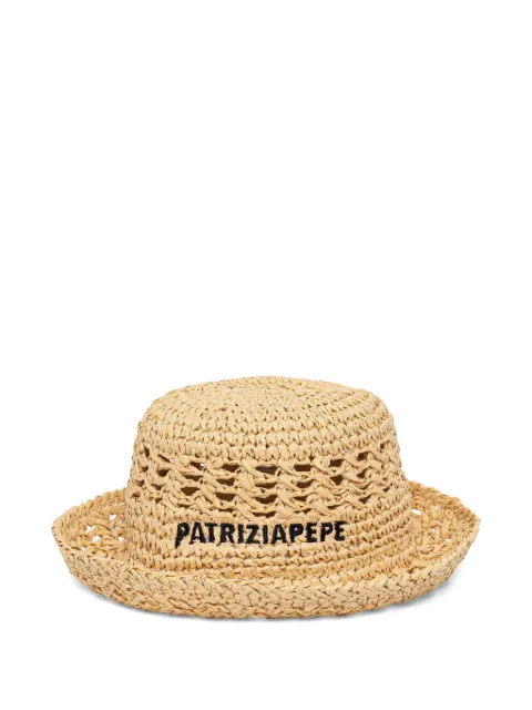 Patrizia Pepe logo-embroidered bucket hat Neutrals 2F0143V014