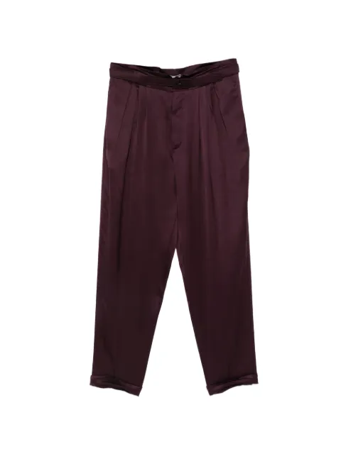 Saint Laurent pleated belted trousers Red 854434Y4K19