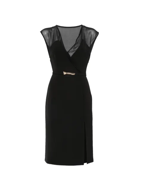 SIMONA CORSELLINI sheer-panel belted mini dress Black P26CPAB00601