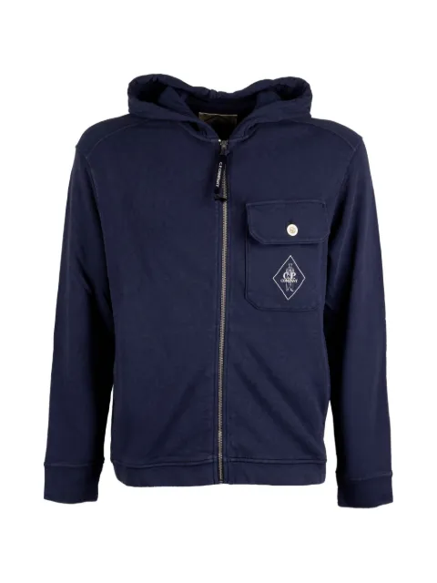 C.P. Company Malfilè hooded zip-fastening sweatshirt Blue 20CMSS189A110337G889
