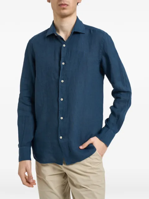 MC2 Saint Barth Pamplona long-sleeve shirt Blue LINEN61
