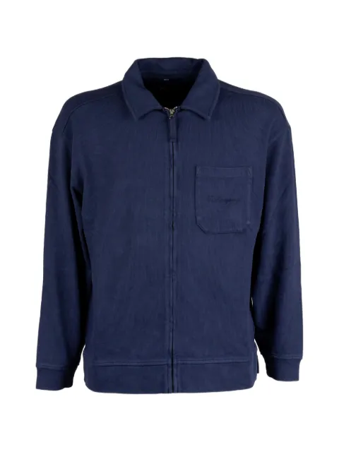 C.P. Company ziped chest-pocket cotton shirt Blue 20CMSS272A110700G889