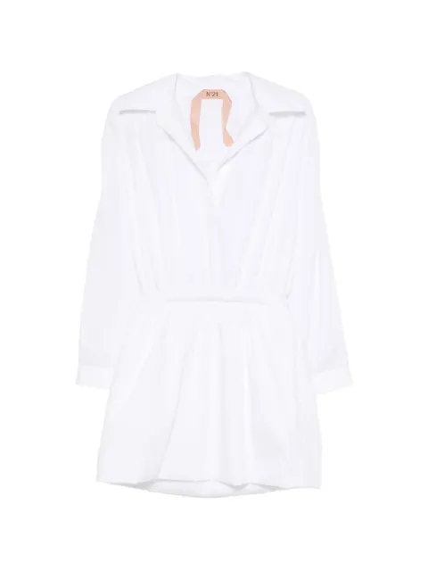 Nº21 gathered long-sleeve mini dress White 26EN2S0H0510187