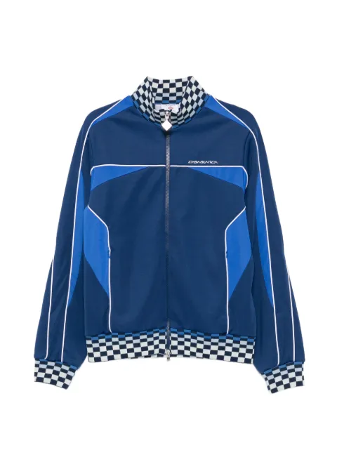 Casablanca Cyber Tricot checkerboard-trim jacket Blue MSS26JTP49201