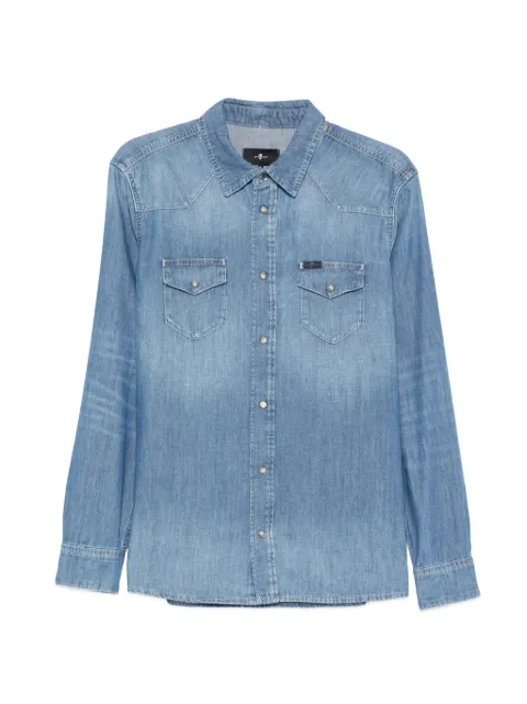 7 For All Mankind faded-effect shirt Blue 7T840G51