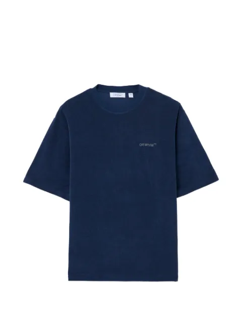 Off-White logo-detail terrycloth T-shirt Blue 44MKS073F5003402