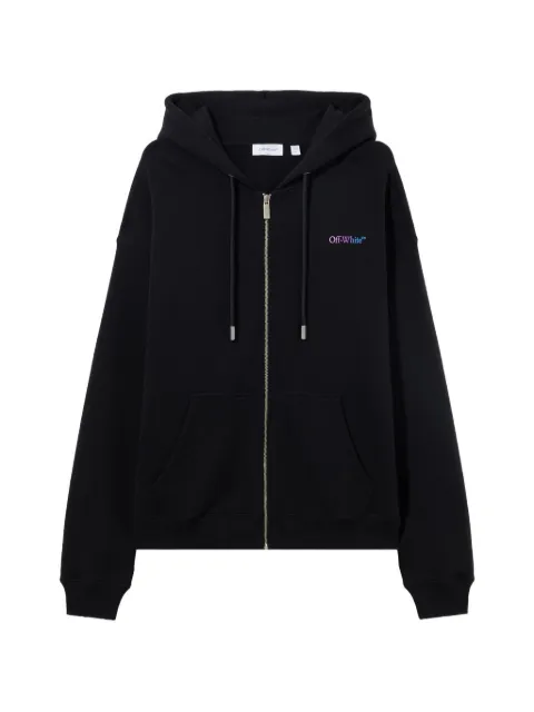 Off-White gradient-logo zip-up hoodie Black 44OWOS26K052001