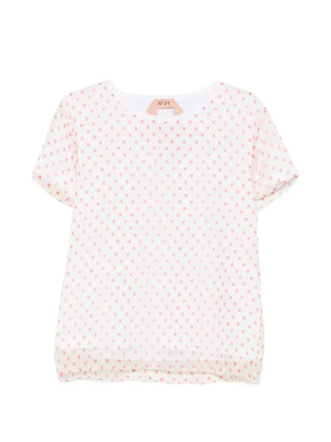 Nº21 polka-dot sheer T-shirt Neutrals G1315601