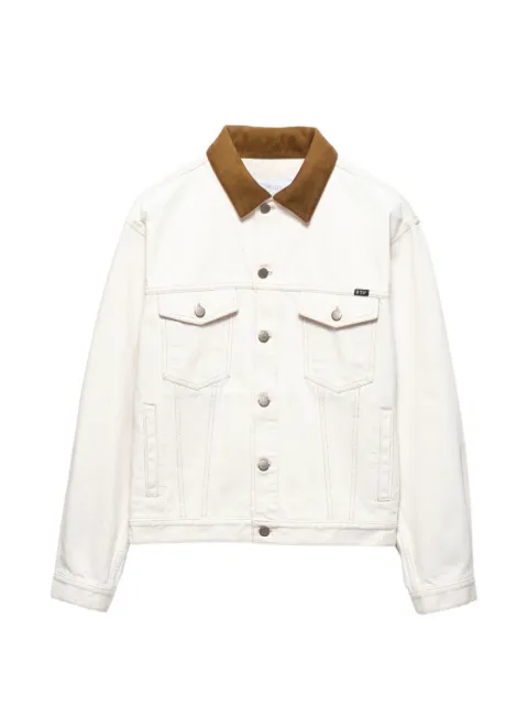 Prada Old denim jacket with leather details Neutrals GEB320SOOO1954