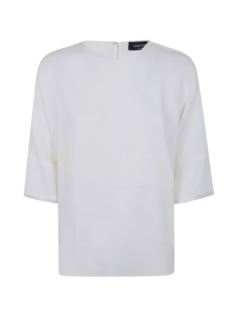 Fabiana Filippi chain-trim three-quarter sleeve blouse White TPD276F728M191