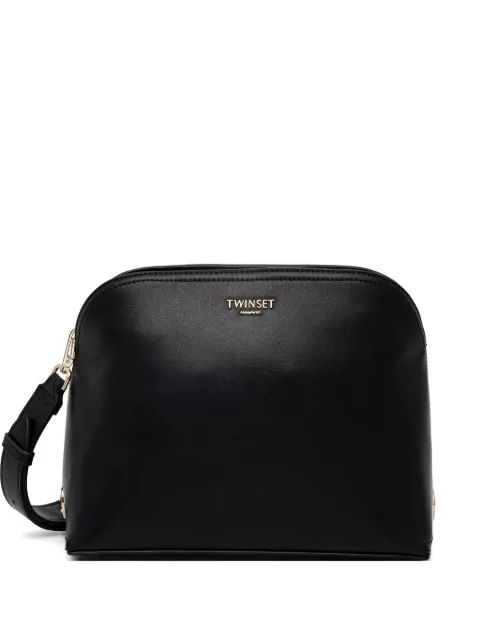 TWINSET logo-plaque shoulder-strap tote bag Black 261TD8142