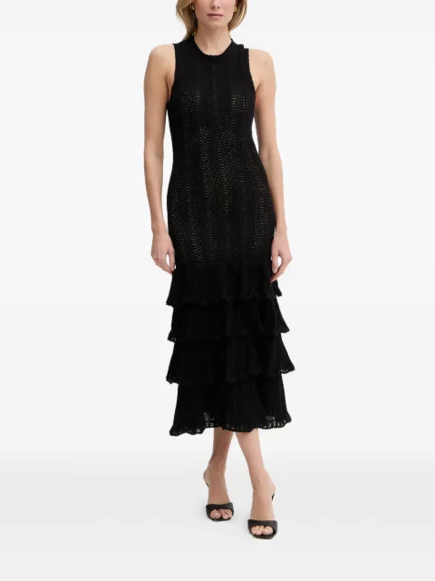 TWINSET tiered pointelle-knit dress Black 261TT3050