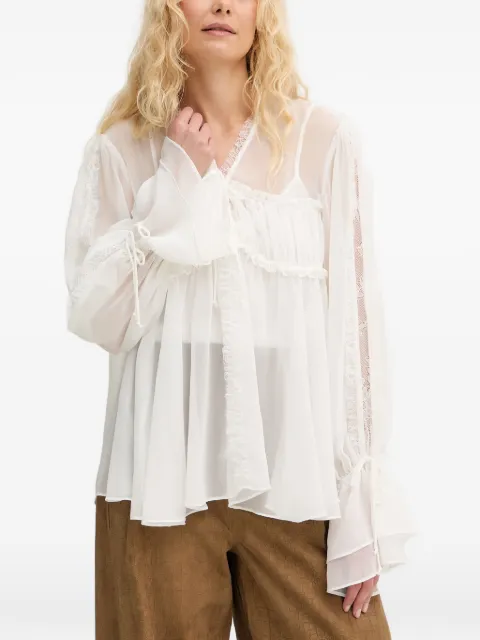 PINKO semi-sheer blouse White 106649A337