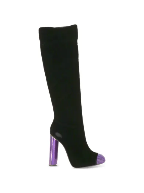 TOM FORD beaded-toe block-heel boots Black W1556TVEBBVI