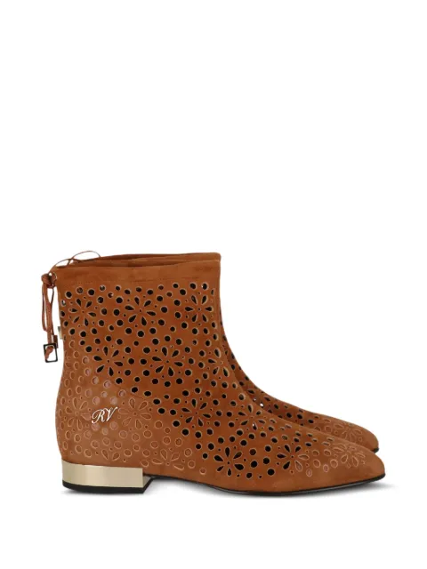 Roger Vivier cut-out leather boots Brown RVW46922040JLHS018