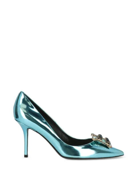 Roger Vivier jewel-embellished leather pumps Blue RVW326128905ESU013