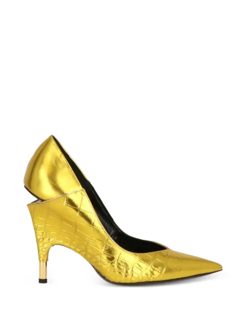 TOM FORD metallic textured pumps Gold W1812TPCKYEY