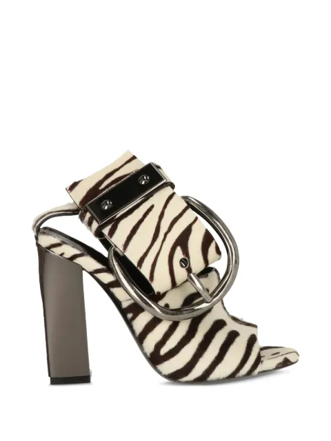 TOM FORD zebra-print buckle sandals White W2113RPKKBHT