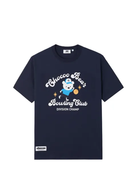 CHOCOOLATE bear-print cotton T-shirt Blue B1XTEM00708X