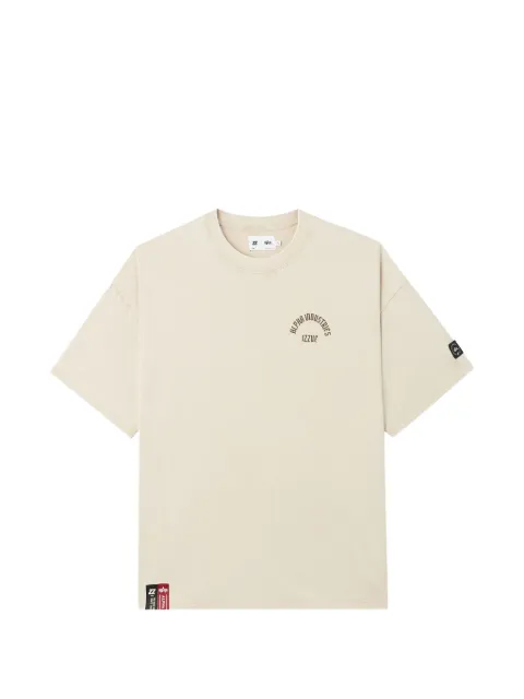 izzue logo-print cotton T-shirt Neutrals IZXTEM00649X