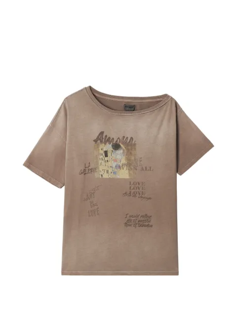 Musium Div. print boat neck T-shirt Neutrals MMUTPW01291X