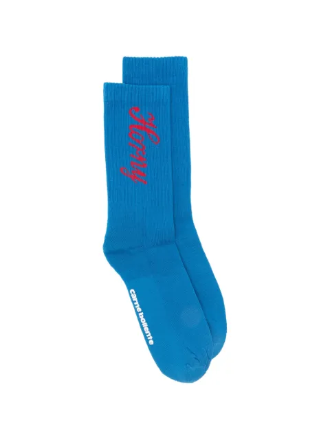 CARNE BOLLENTE logo-print socks Blue SS26SK0203