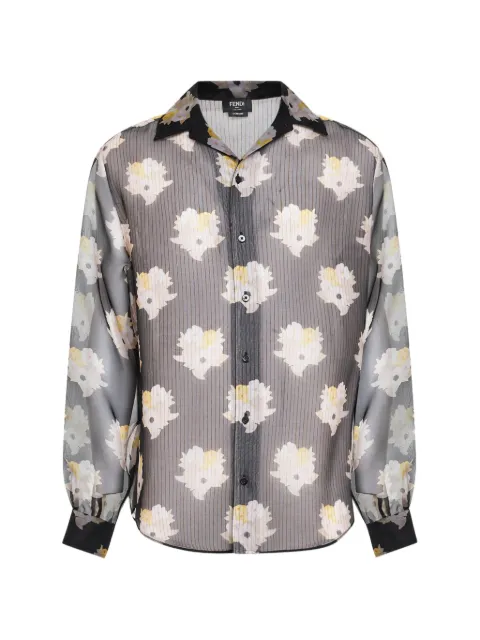 FENDI Fendi Bouquet floral-print shirt Grey FS1357AYX7
