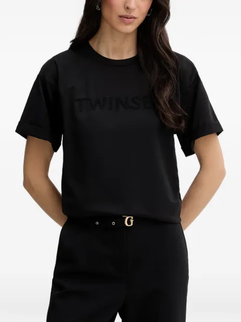 TWINSET logo-embroidered T-shirt Black 261LM2NJJ