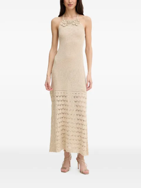 TWINSET crochet-knit floral-appliqué dress Neutrals 261LM3AAA