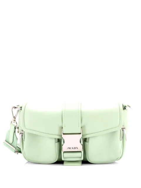 Prada Pre-Owned Padded Buckle Nappa Leather Small crossbody bag Green 2HD0OAFS9FUNF0ZX