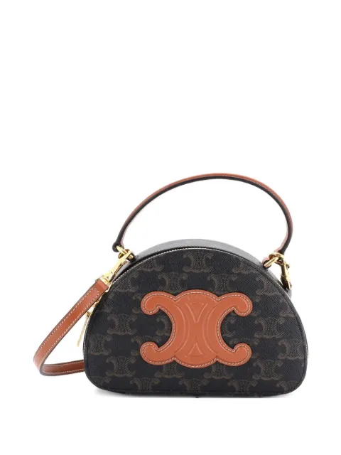 Celine Pre-Owned Half Moon Case Triomphe Coated Canvas with Leather pouch Brown 0R6UK4JKB7R23JBM