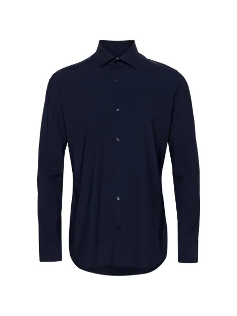 Caliban spread-collar long-sleeve shirt Blue QF0CJEUE1