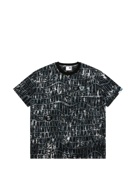 AAPE BY *A BATHING APE® patterned crewneck T-shirt Grey ATE1879XXQ