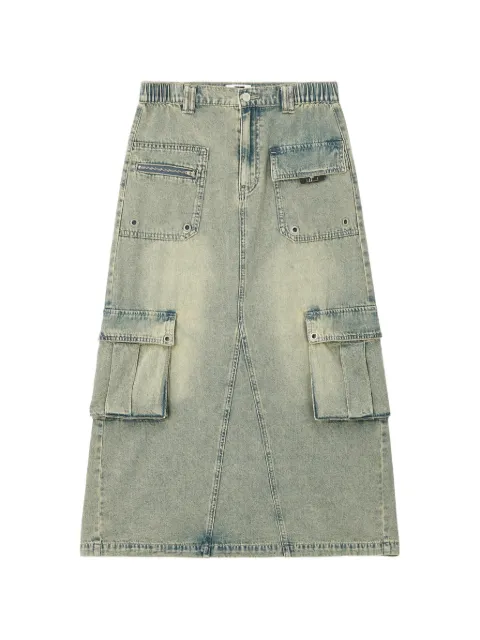izzue acid-wash cargo skirt Blue IZXSKW00813X
